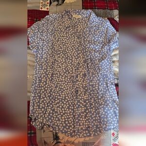 beachlunchlounge Blue and White Floral Button Down Shirt